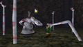Link fighting the Dead Hand alongside Infinite Hands