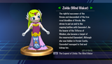 Zelda (Wind Waker) trophy with text from Super Smash Bros. Brawl: Randomly obtained.