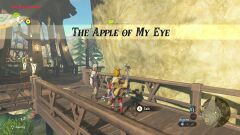 The Apple of My Eye Talk to Juney in Rito Village. She requests a Baked Apple. Drop an apple by a campfire, and let it roast. Once you have the Baked Apple, talk to Juney again to complete the quest.