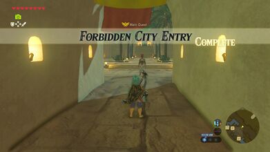The quest is complete as soon as Link enters Gerudo Town.