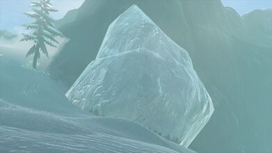 Meltthe large Ice Block covering the entrance to the North Biron Snowshelf Cave.