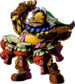 Goron Link with the Drums of Sleep from Majora's Mask 3D