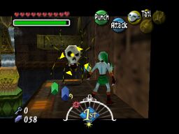 3. There are two platforms rising up out of the water repeatedly. Take the right one (when facing the door) to come to a platform with Rupees and a Skulltula. Kill it to find the Stray Fairy.