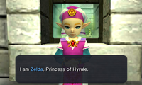 Meeting Princess Zelda in Ocarina of Time 3D.