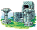 Official artwork of the Swamp Ruins from the Nintendo Player's Guide
