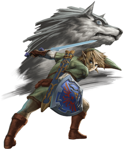 File:Link and Wolf Link - TPHD.png