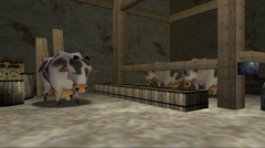 At night, the cows are brought into the barn. Note that they disappear if They are not stopped on the Night of the First Day.