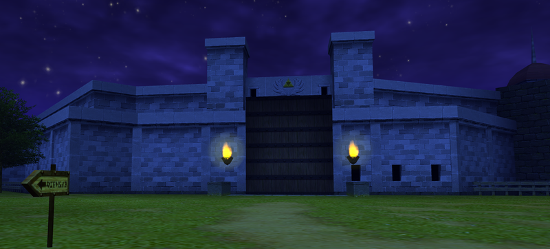 File:Hyrule Castle Town exterior Child Night - OOT3D.png