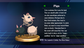Pigs trophy with text from Super Smash Bros. Brawl: Randomly obtained.
