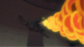 A Moblin Bust breathing fire
