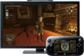 Promotional image "Enhanced Controls" showing the Wii U GamePad.