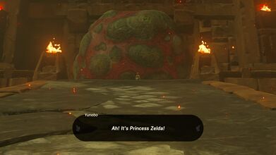 Zelda entering the Fire Temple
