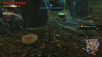 Examine the stump inside the allied outpost on the western edge of the map.