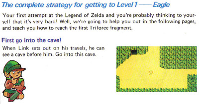 A scan from the guide portion of the original Legend of Zelda's manual