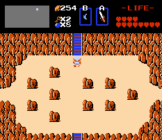 The overworld in The Legend of Zelda