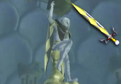 This character resembles the design of the Gilded Sword