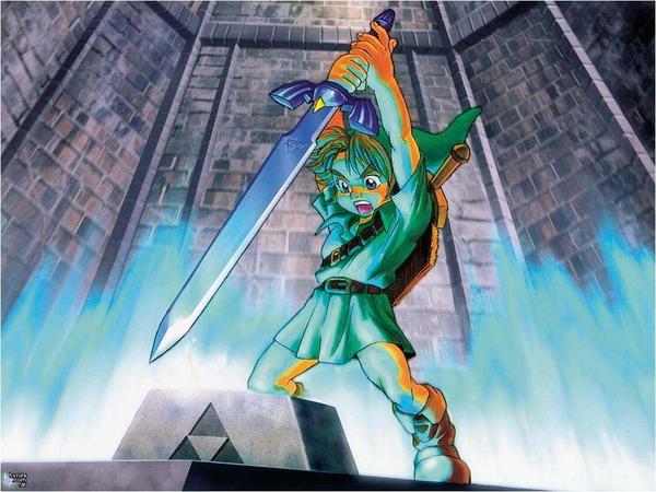 Legend of zelda ocarina of time, hero of time, link, master sword